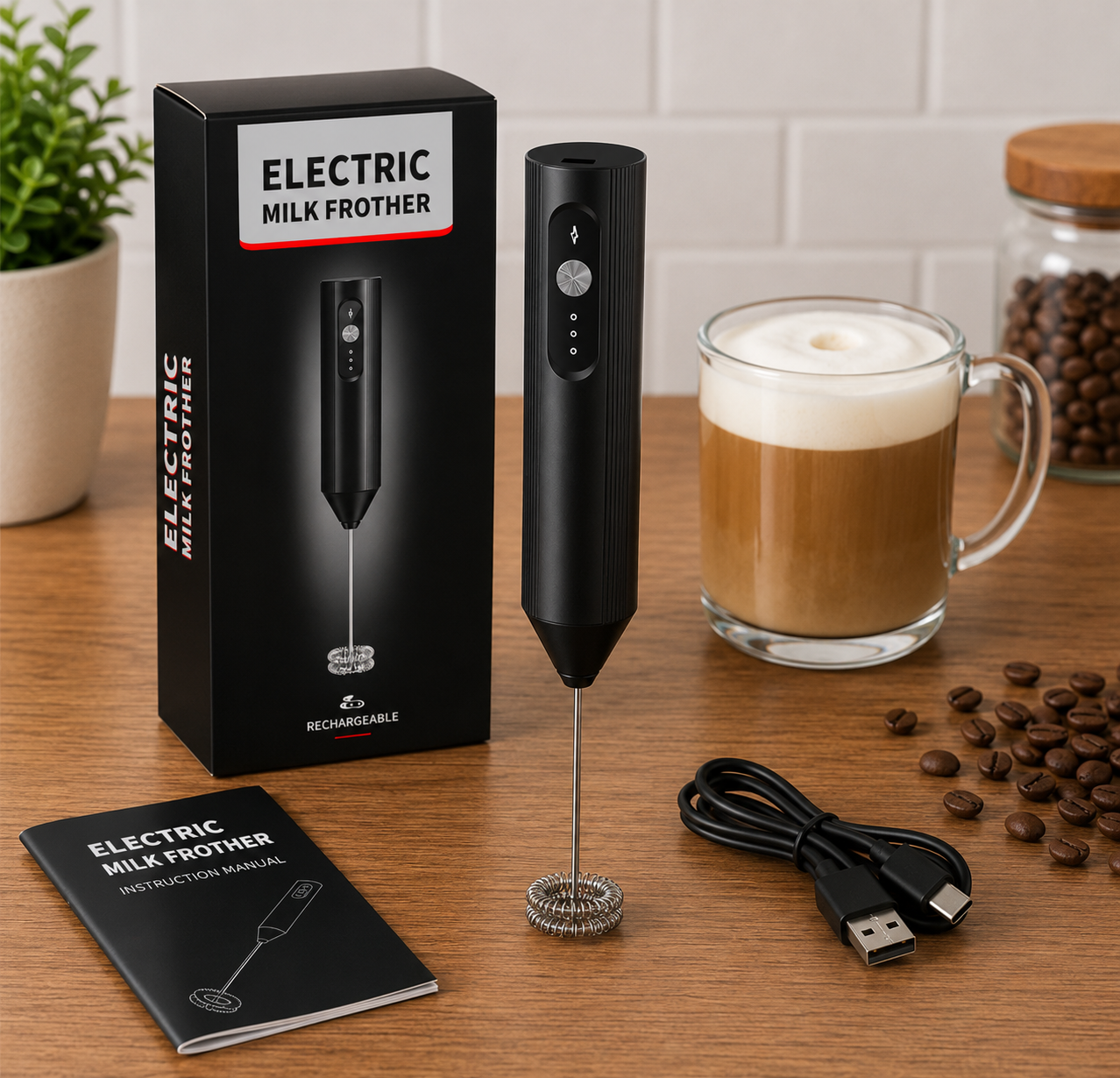 Premium Electric Milk Frother CoffeeOnTheGo