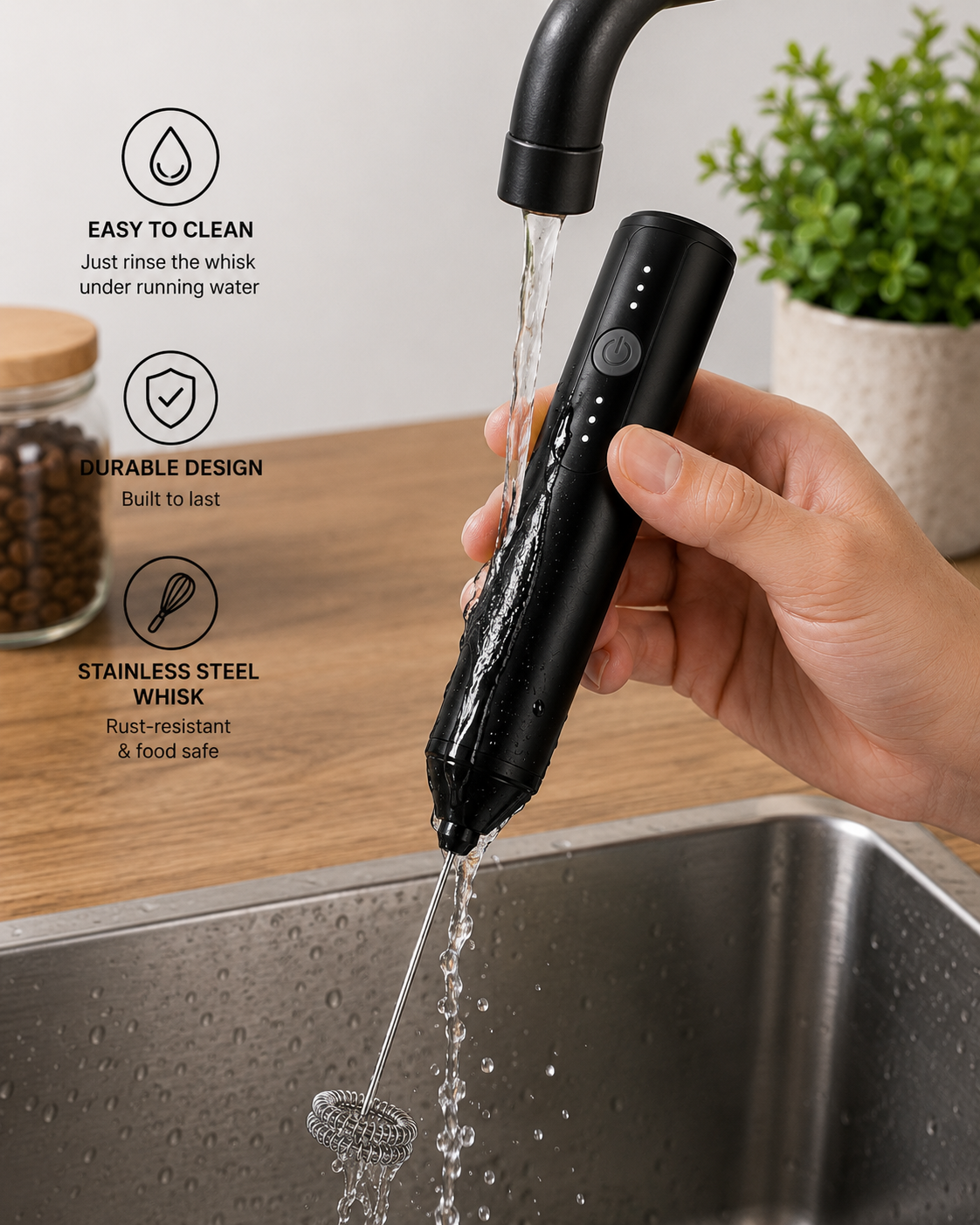 Premium Electric Milk Frother CoffeeOnTheGo